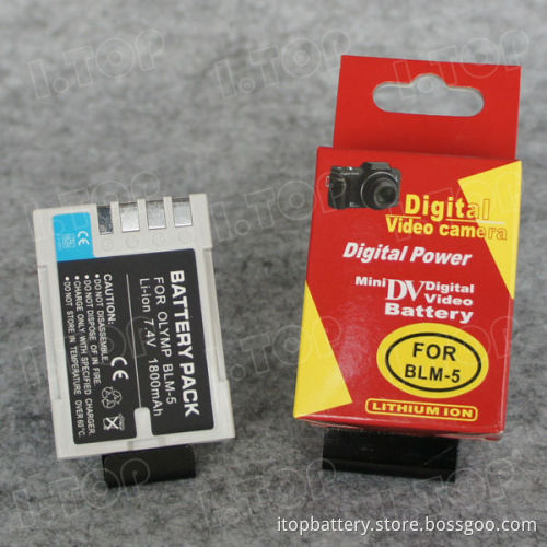 For Olympus BLM-5 digital camera battery pack, 7.4V 1800mAh,18 months warranty